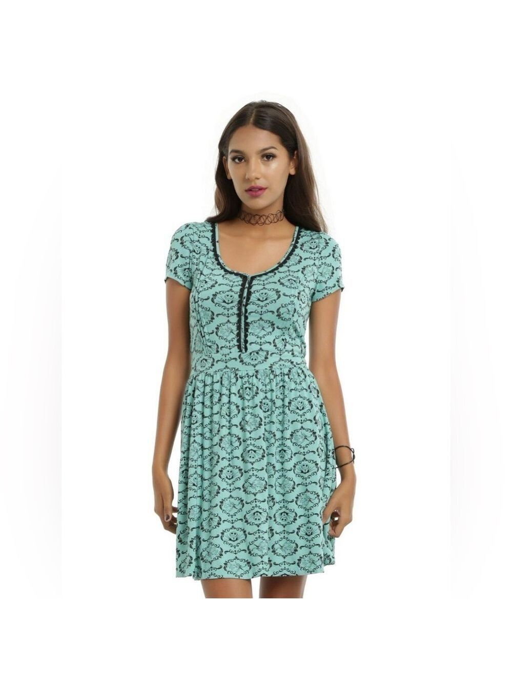 The Nightmare Before Christmas Mint Jack & Zero Filigree Dress - Size XS